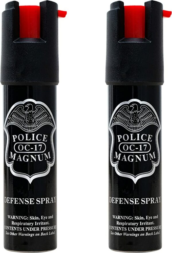 Police Magnum Compact Pepper Spray Self Defense- Tactical Maximum Heat Strength OC