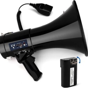 Loudmore 50 Watt Professional 15" Large Megaphone Bullhorn with Detachable Microphone