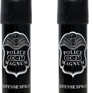 Police Magnum Compact Pepper Spray Self Defense- Tactical Maximum Heat Strength OC